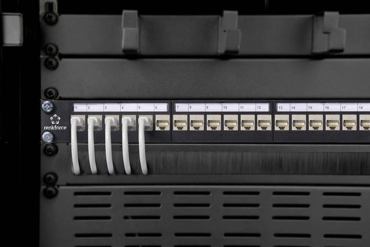 Actual product image Renkforce 24 port network patch panel 483 mm 19" 1 U black unequipped