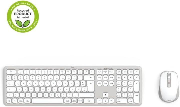 Actual product image Hama WK-550 Wireless keyboard and mouse set white (DE, Wireless)
