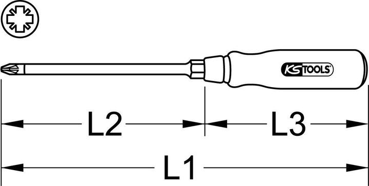 Actual product image KS Tools ERGOTORQUE WOOD Screwdriver (hexagon)