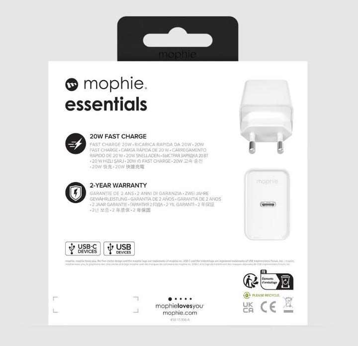 Immagine prodotto Zagg mophie Essentials USB-C-20W Caricabatterie PD (20 W, 1 porzione)