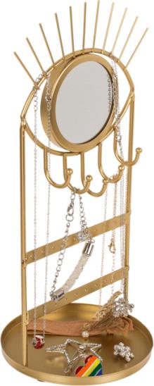 Produktbild Out of the blue Goldfarbener Schmuckhalter aus Metall mit Spiegel mit Auge