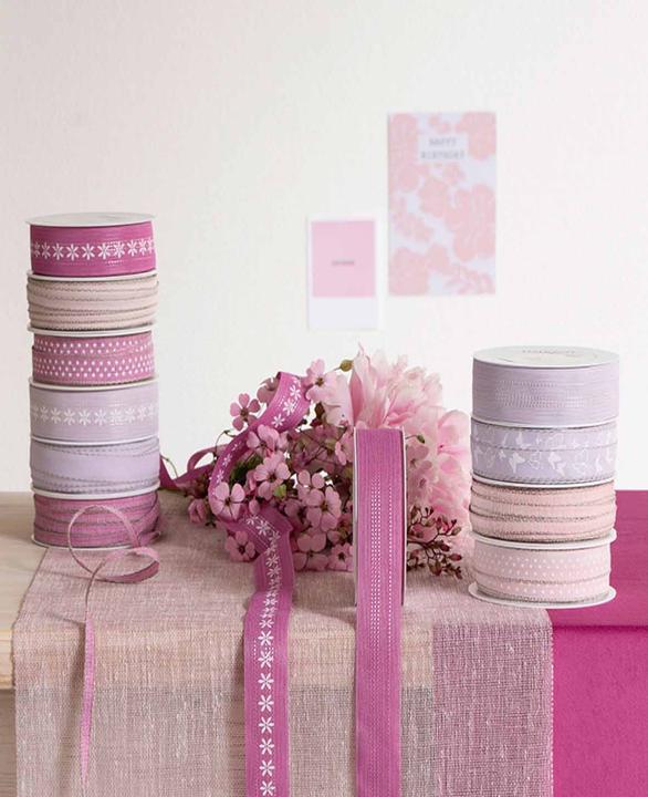 Produktbild Halbach Dekorationsband pale Rose, Geschenkband aus Polyester auch für den Aussenbereich geeignet, bleicht n (Geschenkband, 1 x)