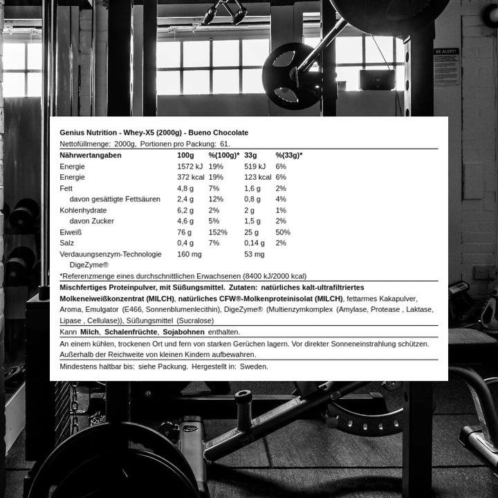 Image du produit Genius Nutrition Whey-X5 (Bueno Chocolate, 2000 g)