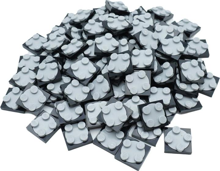 Produktbild LEGO 2x2 Drehscheibe Schwarz Hellgrau - 3679 3680 NEU! Menge 25x (3680)