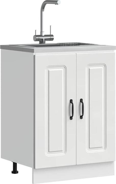 Image du produit VidaXL Armoire d'angle de cuisine Kalmar Blanc Matériau dérivé du bois (57 x 57 x 60 cm)