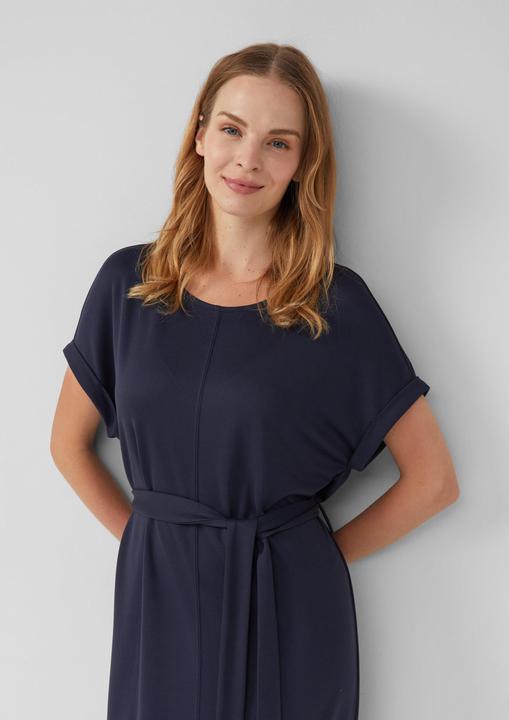 Image du produit s.Oliver Kleid Jersey-Kleid mit einseitigem Schlitz und Bindegürtel (38)