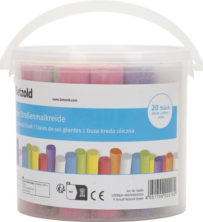 Actual product image Betzold Street crayon, 20 pieces (Blue, Yellow, Green, Orange, Red, 20 x)