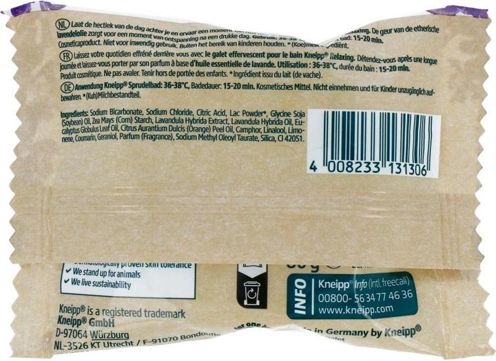 Actual product image Kneipp Relaxing Effervescent Bath Pebble Lavender (Bath bombs)
