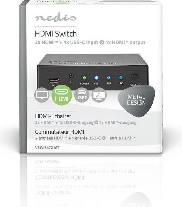 Immagine prodotto Nedis 3 porte (HDMI/USB-C, Switch - 4K 60Hz)