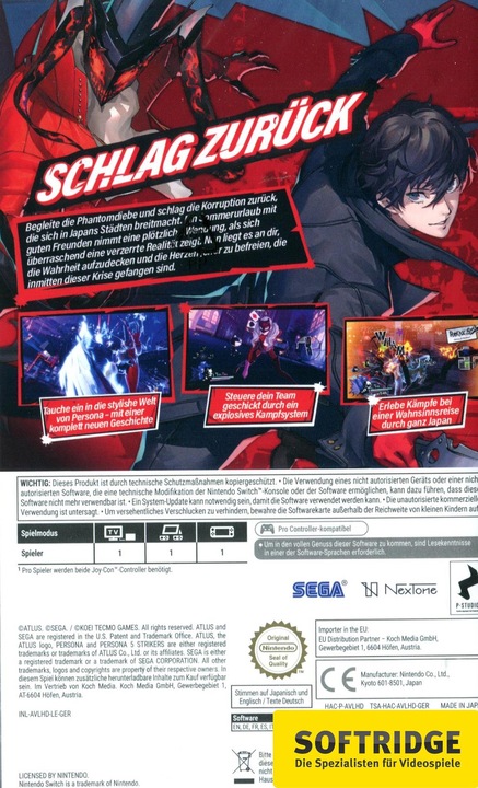 Produktbild Atlus Persona 5 Strikers - Limited Edition (Switch, Switch Lite, Switch OLED, DE)