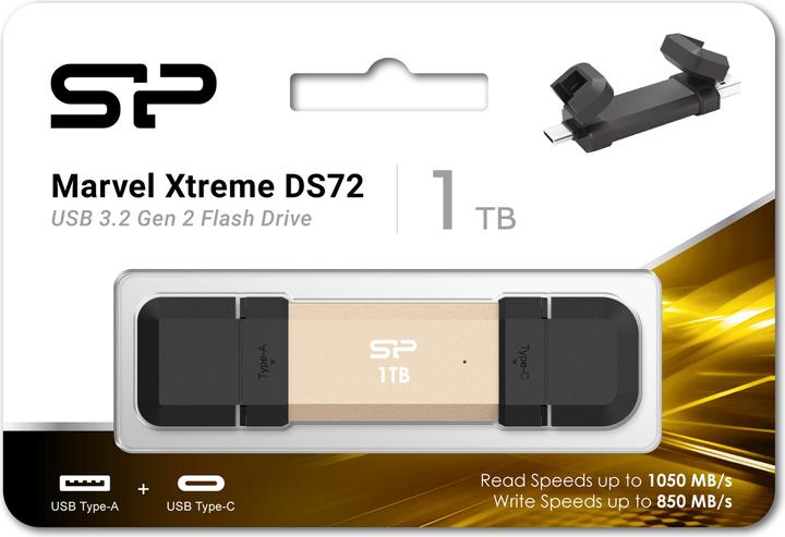 Actual product image Silicon Power 1TB USB Stick USB Typ A+C 1050/850MB's gold (1 TB)