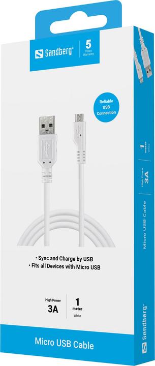 Image du produit Sandberg Micro USB Sync & Charge (1 m, USB 3.0)