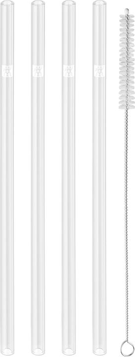 Zwilling Cannucce di vetro transp. dritto set di 4, + spazzola di pulizia (4 x)
