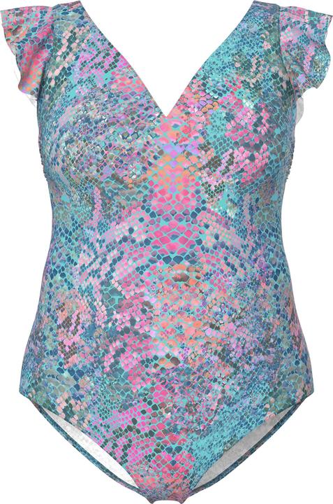 Produktbild Ulla Popken Badeanzug, Schlange, Volant, Flügelärmel, Softcups (52)