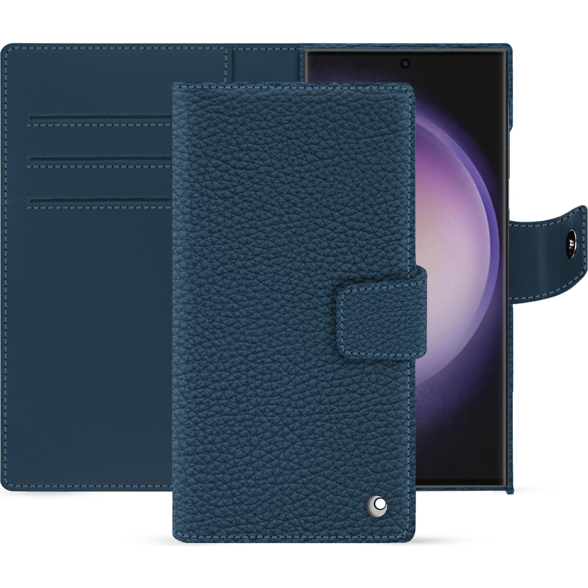 Noreve Lederschutzhülle (Samsung Galaxy S24 Ultra), Smartphone Hülle, Blau