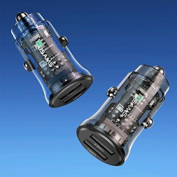 Produktbild Usams Autoladegerät USB 2 Ports - Schwarz