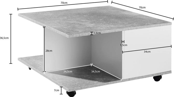Image du produit FineBuy Kendrick (70 x 70 x 36.50 cm)