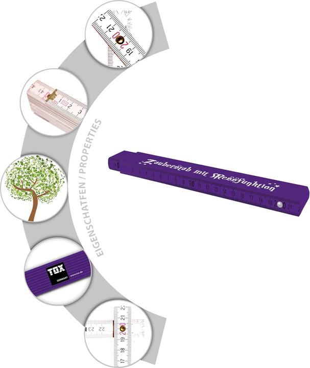 Image du produit Tox Double mètre "baguette magique avec fonction de mesure", 2 m (mm, centimètres)