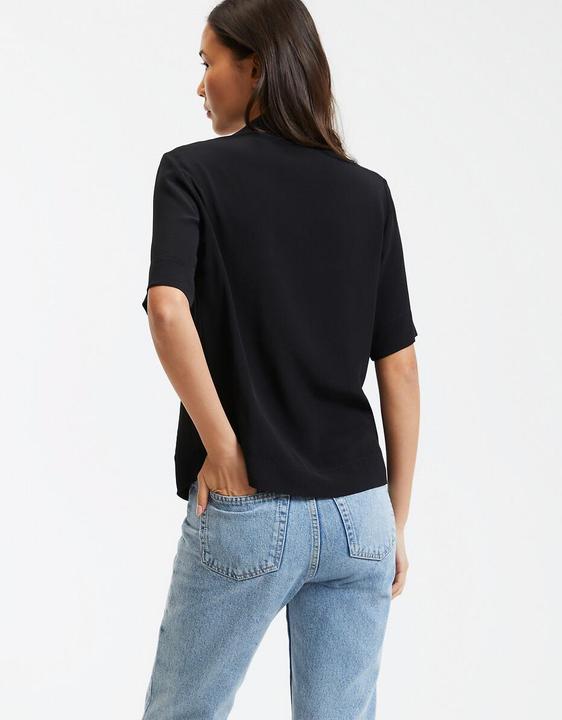 Actual product image La Redoute Collections Short-sleeved blouse with lapel collar (32)