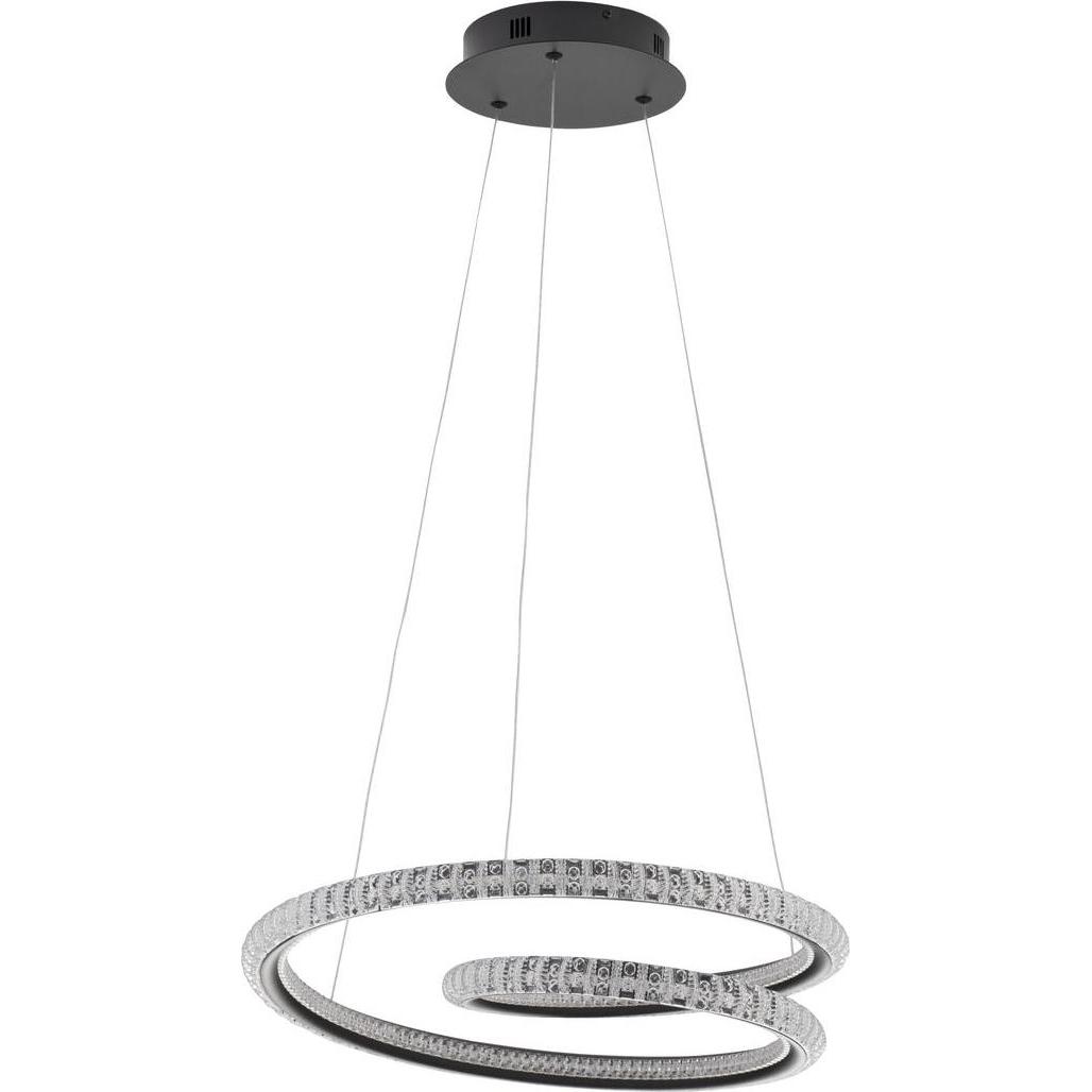 Nova Luce, Pendelleuchte, GINEVRA LED Pendelleuchte Schwarz 45W Warmweiss 120x48cm dimmbar 9748165