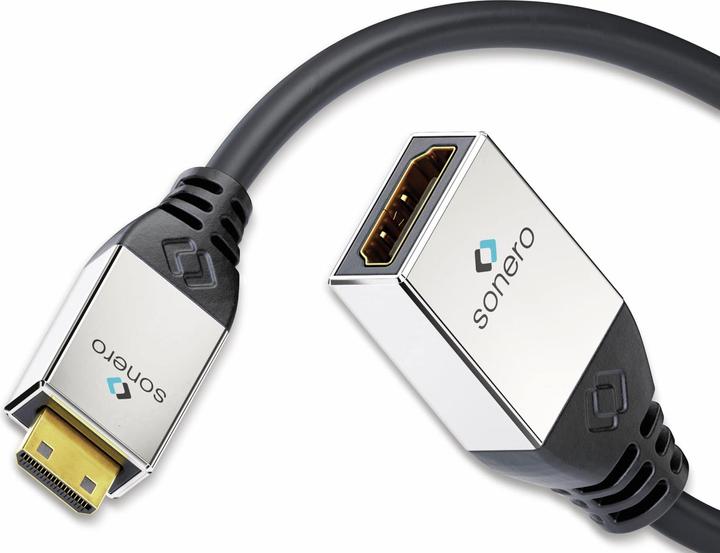 Produktbild Sonero HDMI-Adapter Metallstecker, 0,25 m, mini-Stecker/Kupplung (0.20 m, HDMI, 2.0)