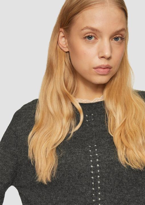 Produktbild S.Oliver Strickpullover Weicher Strickpullover mit Ajour-Detail (XXL)