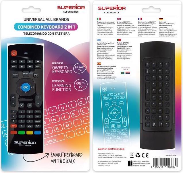 Actual product image Superior Telecomando Universale Con Tastiera Qwerty Per Smart TV Google (Universal remote control, Miracast)
