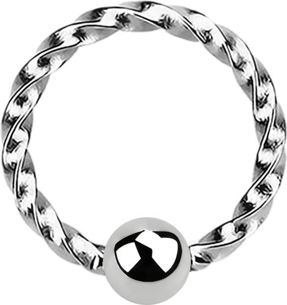 Immagine prodotto Star Piercing Anello di chiusura Micro Ball intrecciato in argento (senza ottone, Acciaio chirurgico 316L)