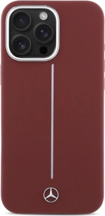 Image du produit Mercedes MEHMP16X23SUMSR iPhone 16 Pro Max 6.9" czerwony/red hardcase Silicone White Stripe MagSa (Apple iPhone 16 Pro Max)