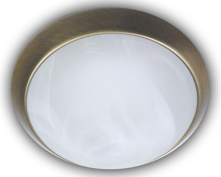 Produktbild Niermann Stand By Niermann LED 8W Deckenleuchte Alabaster-Glas, Altmessing, 25cm, warmweiss, Made in Germany