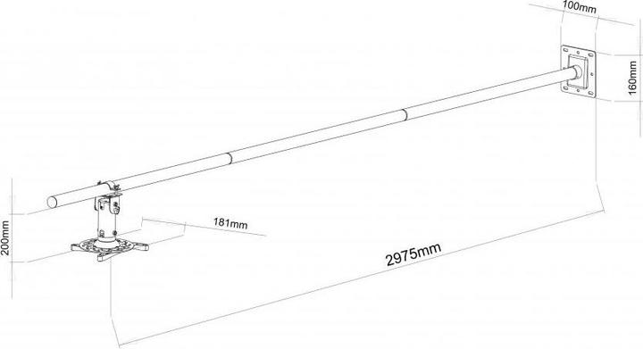 Produktbild Sbox Projektor Wandhalterung Abstandseinstellung 1-3m Last 15kg neigbar 30 Grad drehbar silber (Wand)