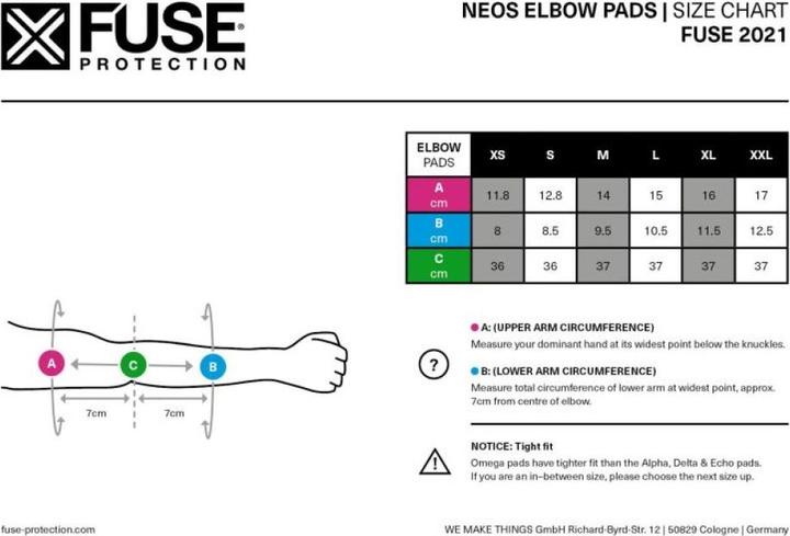 Produktbild Fuse NEOS Elbow Protektor M black (M, Ellbogenschoner)