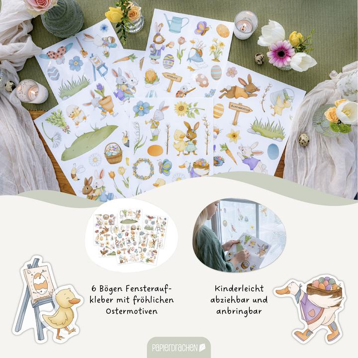 Image du produit Papierdrachen Fensteraufkleber - Osterhasenwelt (6x)