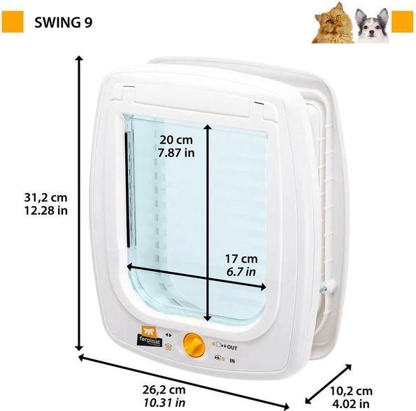 Produktbild Ferplast Swing 9 grey - Hundetürchen und Katzentürchen - 26 2 x 10 2 x 31 2cm (Manuelle Katzenklappe)