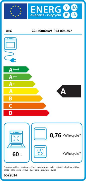 Energie-Label AEG CCB 50080 BW weiss