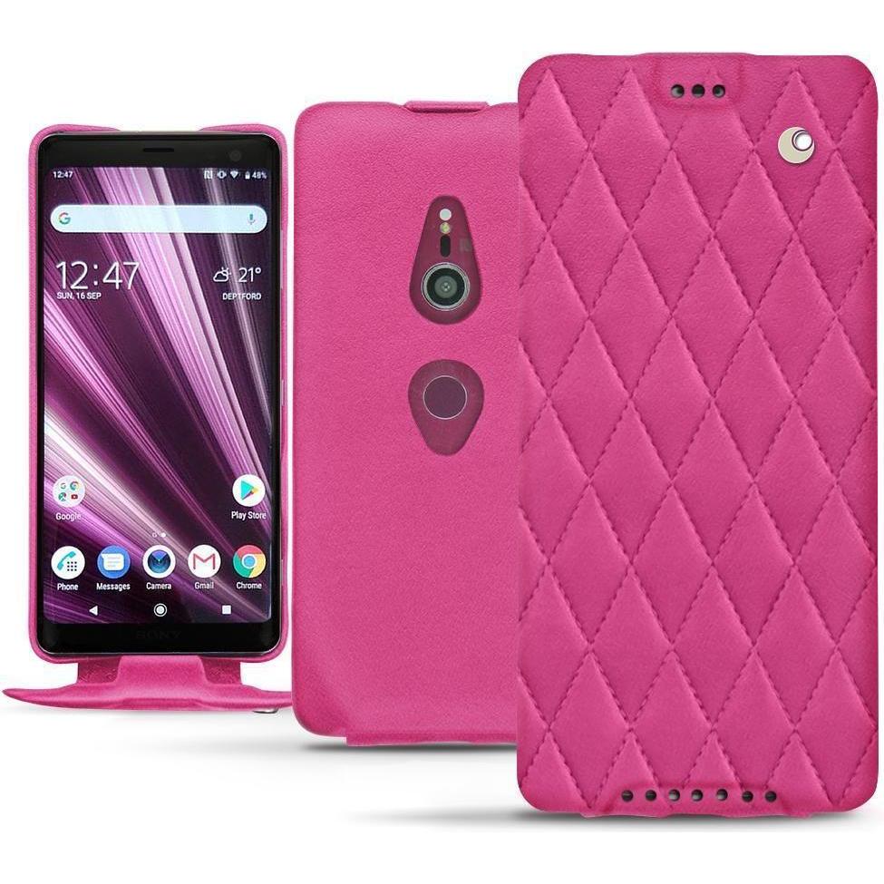 Noreve Lederschutzhülle vertikal (Sony Xperia XZ3), Smartphone Hülle, Rosa