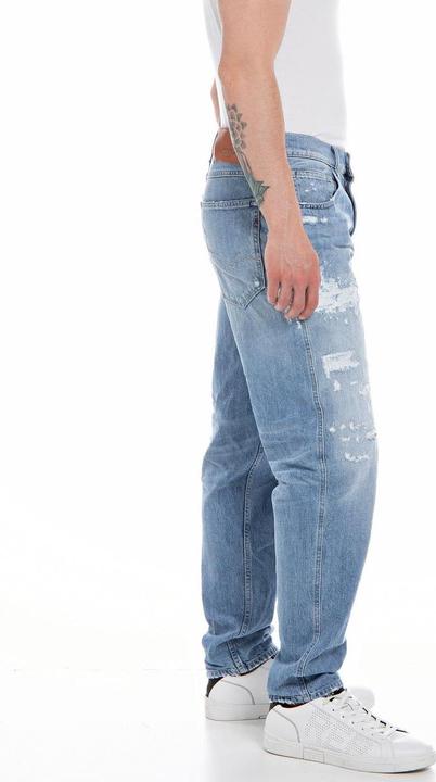 Image du produit Replay Jean Sandot coupe fuselée, taille haute, coton biologique certifié GOTS (W31/L32)