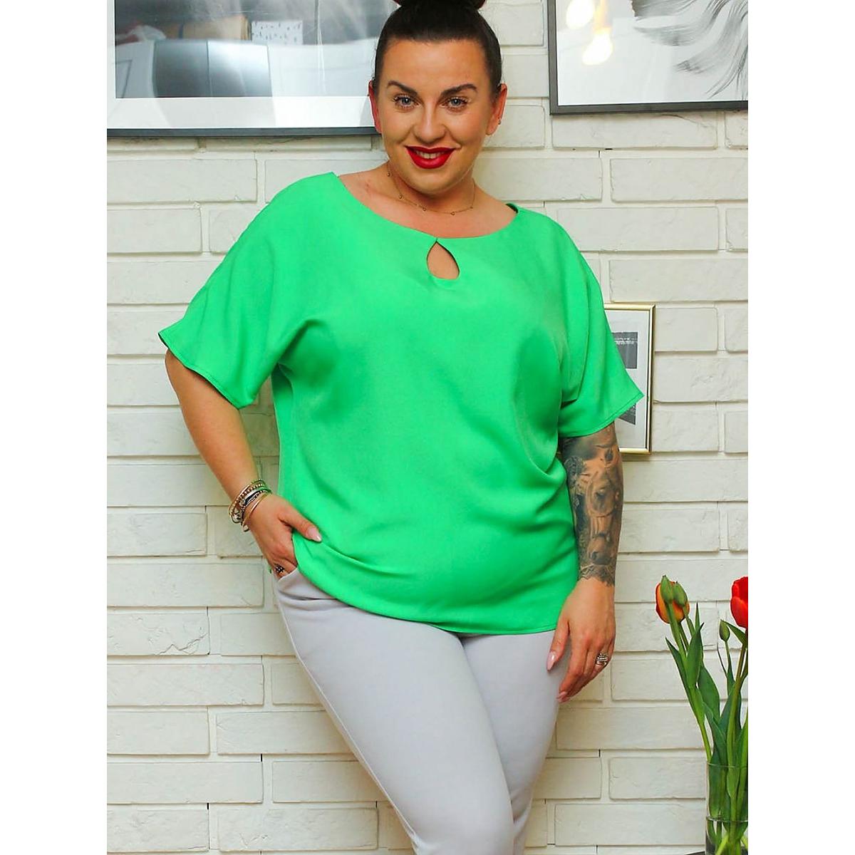 Karko, Damen, Bluse, Plus-Size Bluse, Grün, (42, 43, 44)