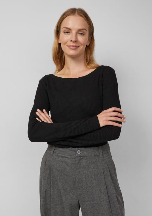 Produktbild s.Oliver T-Shirt Elastisches Langarm-Shirt mit U-Bootausschnitt (38)