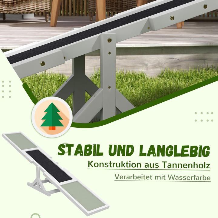 Actual product image PawHut Hundewippe Tannenholz Weiss (Agility)