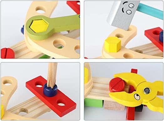 Image du produit Esmée Holz Kinder Werkzeug Koffer Handwerker Tool Zubehör Lern Spielset 36-tlg. Set