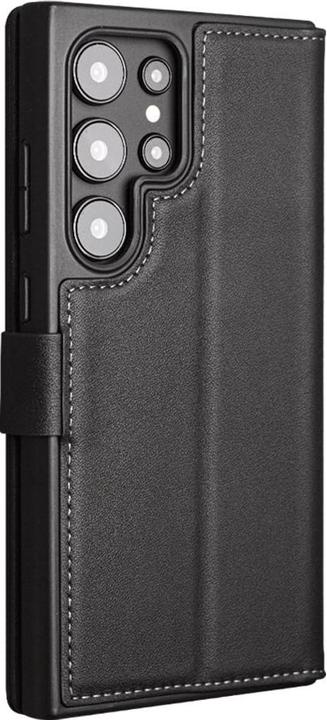Produktbild QiAlino Hülle Flip matt mit magnetischem Verschluss Mattschwarz (Samsung Galaxy S24 Ultra)