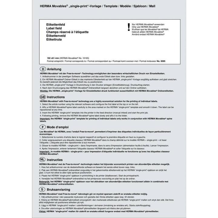 Actual product image HERMA Movables Self Adhesive