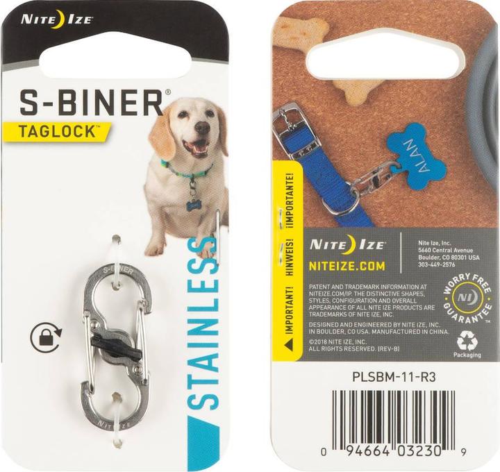 Actual product image Nite Ize S-Biner TagLock Edelstahlkarabiner
