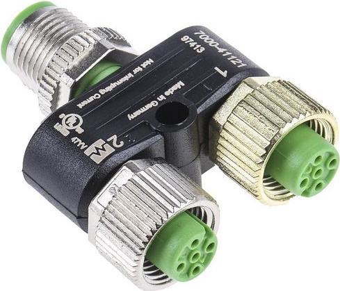 Produktbild Murr Elektronik T coupler M12 male / M12 female 5W
