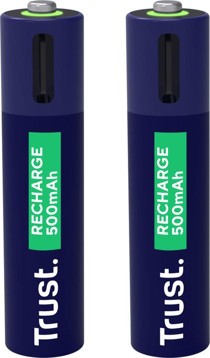 Produktbild Trust USB-C Rechargeable Batteries 2p (2 Stk., AAA, 500 mAh)