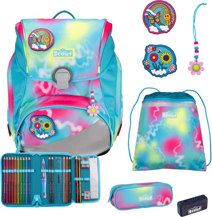 Jaune fluo, Joyeux arc-en-ciel, Pink, Turquoise, Vert clair