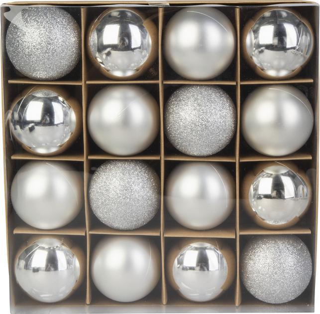 MICA Living Christbaumkugeln 16 Stück silber - ca. 6 cm (16x)