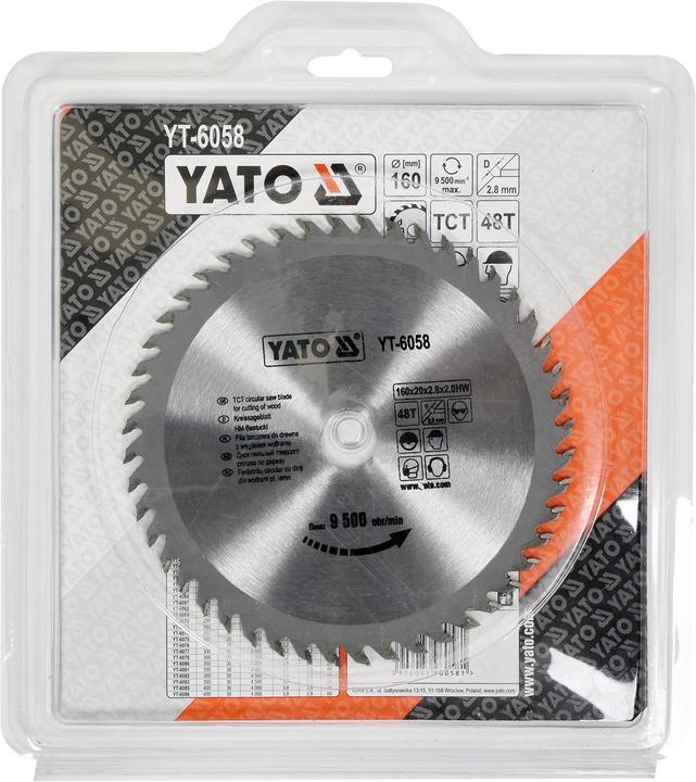 Actual product image Yato YT-6058 circular saw blade (e)