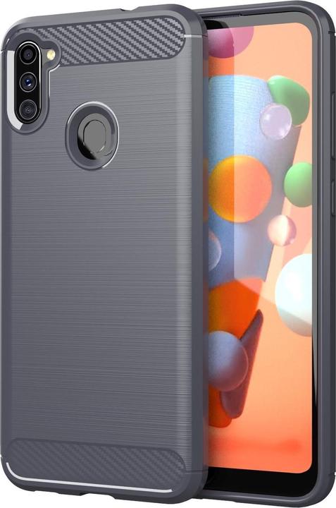 Actual product image Cadorabo TPU Ultra Slim carbon stainless steel Combi Cover (Samsung Galaxy A11, Samsung Galaxy M11)